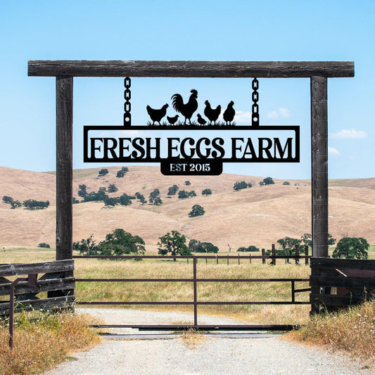 Personalized Ranch Sign with Animals,Custom Farm Entrance Sign,Chicken Coop Owner Gift,Outdoor Barn Gate Sign,Farm Owner Gift,Farm Gate Sign