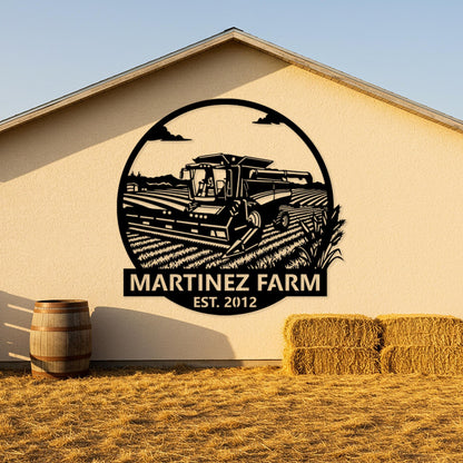 Modern Farm Name Sign, Custom Outdoor Farmhouse Sign, Personalized Harvester Sign, Family Farmhouse Decor, Personalized Country Decor