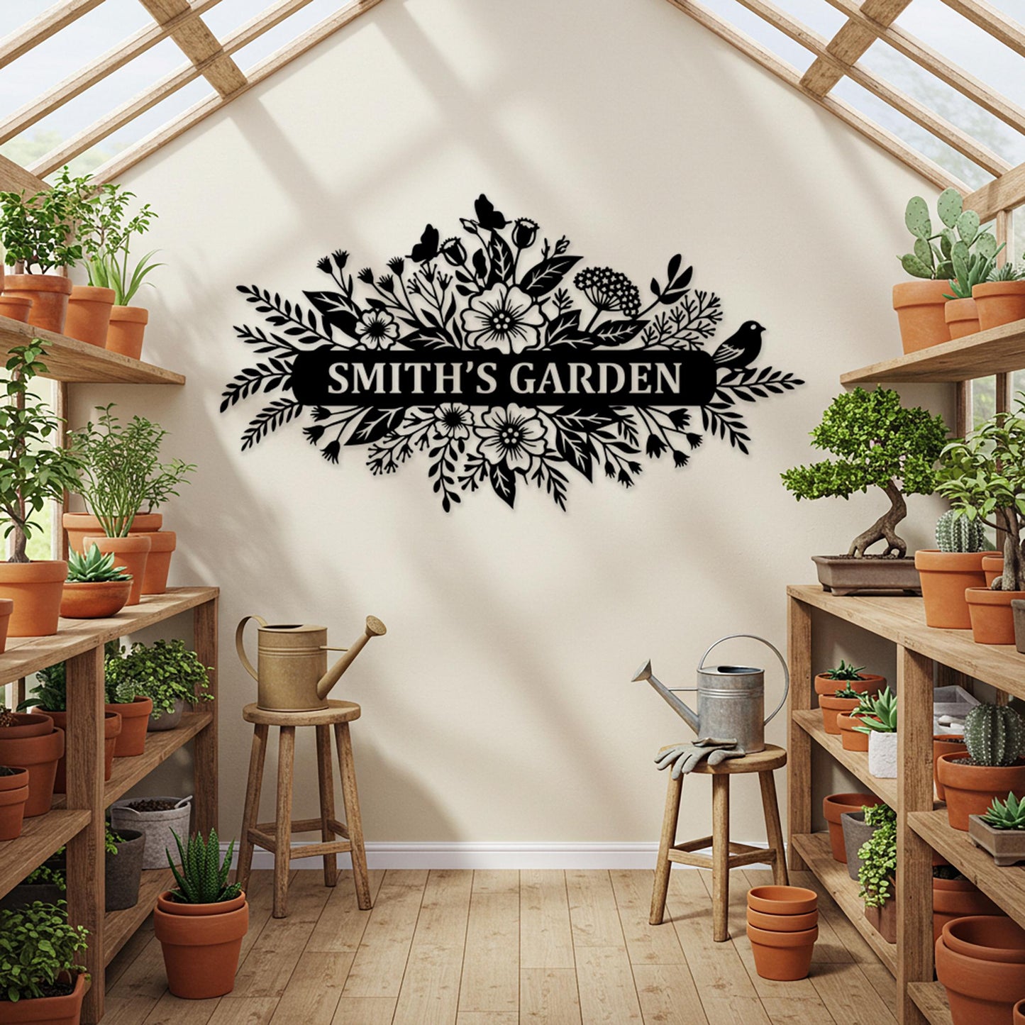 Custom Garden Metal Sign, Outdoor Wall Art, Oversized Backyard Decor, Garden Gifts for Mom, Personalized House Number Sign, Family Name Sign