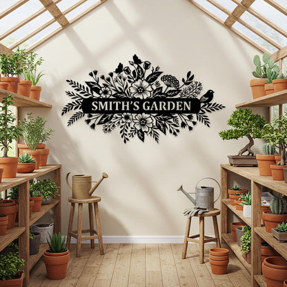 Custom Garden Metal Sign, Outdoor Wall Art, Oversized Backyard Decor, Garden Gifts for Mom, Personalized House Number Sign, Family Name Sign