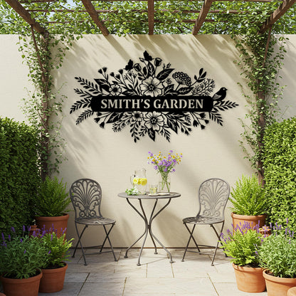 Custom Garden Metal Sign, Outdoor Wall Art, Oversized Backyard Decor, Garden Gifts for Mom, Personalized House Number Sign, Family Name Sign