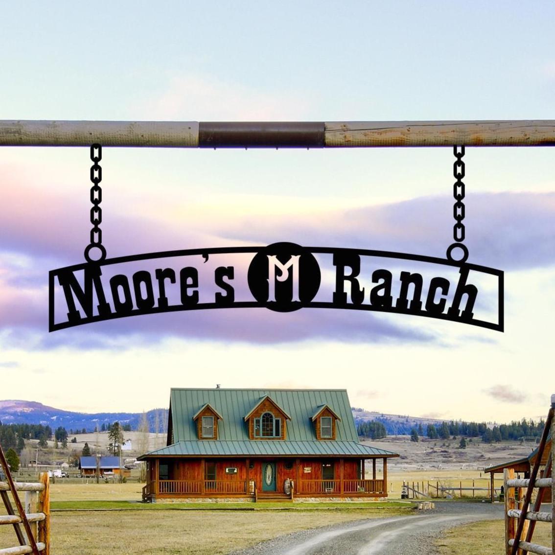Custom Ranch Name Metal Sign, Ranch Owner Gift,Outdoor Farmhouse Sign,Personalized Ranch Entrance Decor,Western Home Gift,Country House Sign