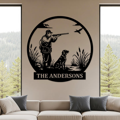 Custom Hunter Outdoor Metal Sign, Personalized Hunting Cabin Wall Decor, Rustic Porch Wall Art, Custom Hunting Sign, Hunter Gifts for Dad