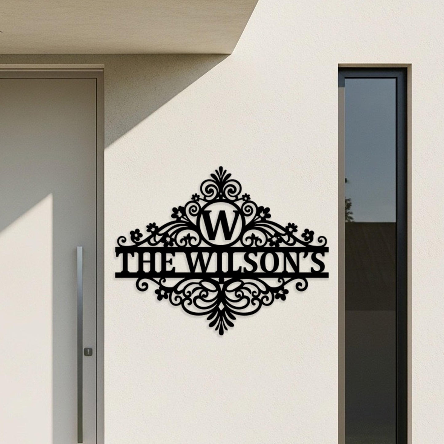 Custom Last Name Metal Sign, Personalized Outdoor Wall Decor, Elegant Patio Sign, Family Name Wall Art, Monogram Sign, Porch Entryway Decor