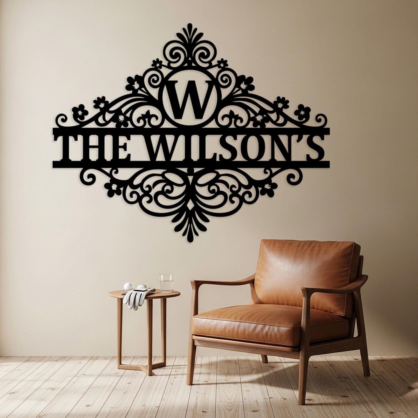 Custom Last Name Metal Sign, Personalized Outdoor Wall Decor, Elegant Patio Sign, Family Name Wall Art, Monogram Sign, Porch Entryway Decor