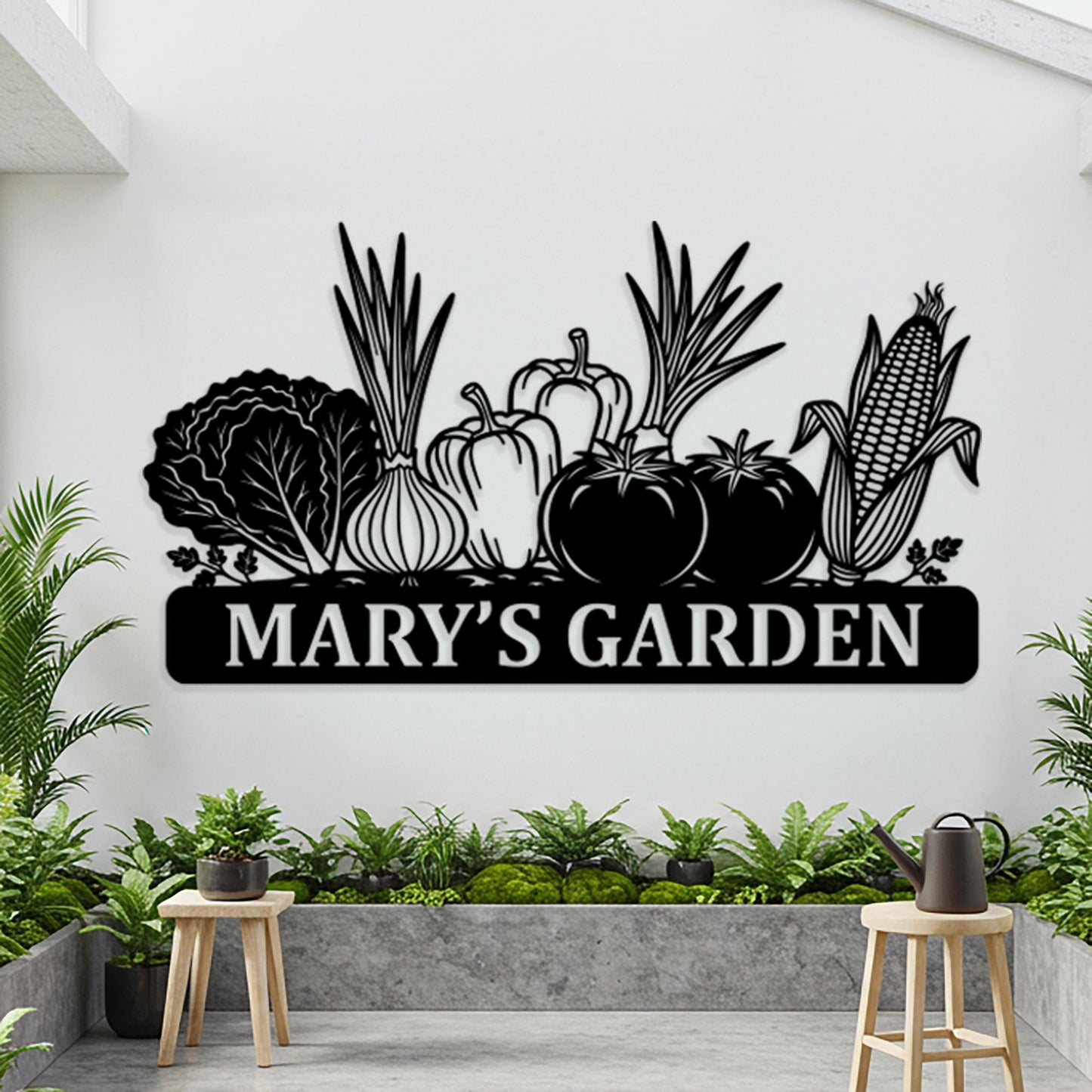 Custom Vegetable Garden Metal Sign, Personalized Outdoor Garden Wall Decor, Garden Shed Fence Sign, Cute Farmhouse Gift for Gardeners