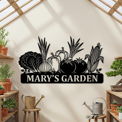 Custom Vegetable Garden Metal Sign, Personalized Outdoor Garden Wall Decor, Garden Shed Fence Sign, Cute Farmhouse Gift for Gardeners