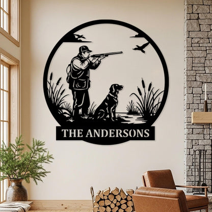 Custom Hunter Outdoor Metal Sign, Personalized Hunting Cabin Wall Decor, Rustic Porch Wall Art, Custom Hunting Sign, Hunter Gifts for Dad