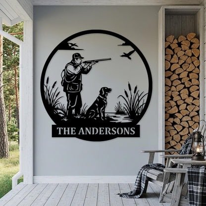 Custom Hunter Outdoor Metal Sign, Personalized Hunting Cabin Wall Decor, Rustic Porch Wall Art, Custom Hunting Sign, Hunter Gifts for Dad