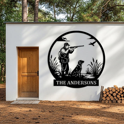 Custom Hunter Outdoor Metal Sign, Personalized Hunting Cabin Wall Decor, Rustic Porch Wall Art, Custom Hunting Sign, Hunter Gifts for Dad