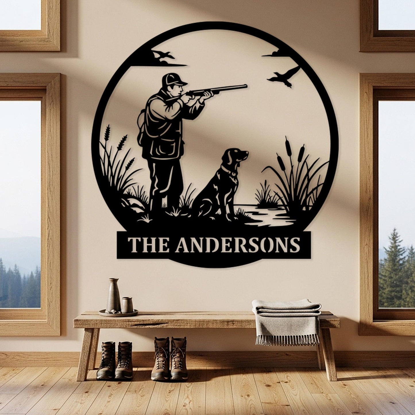 Custom Hunter Outdoor Metal Sign, Personalized Hunting Cabin Wall Decor, Rustic Porch Wall Art, Custom Hunting Sign, Hunter Gifts for Dad