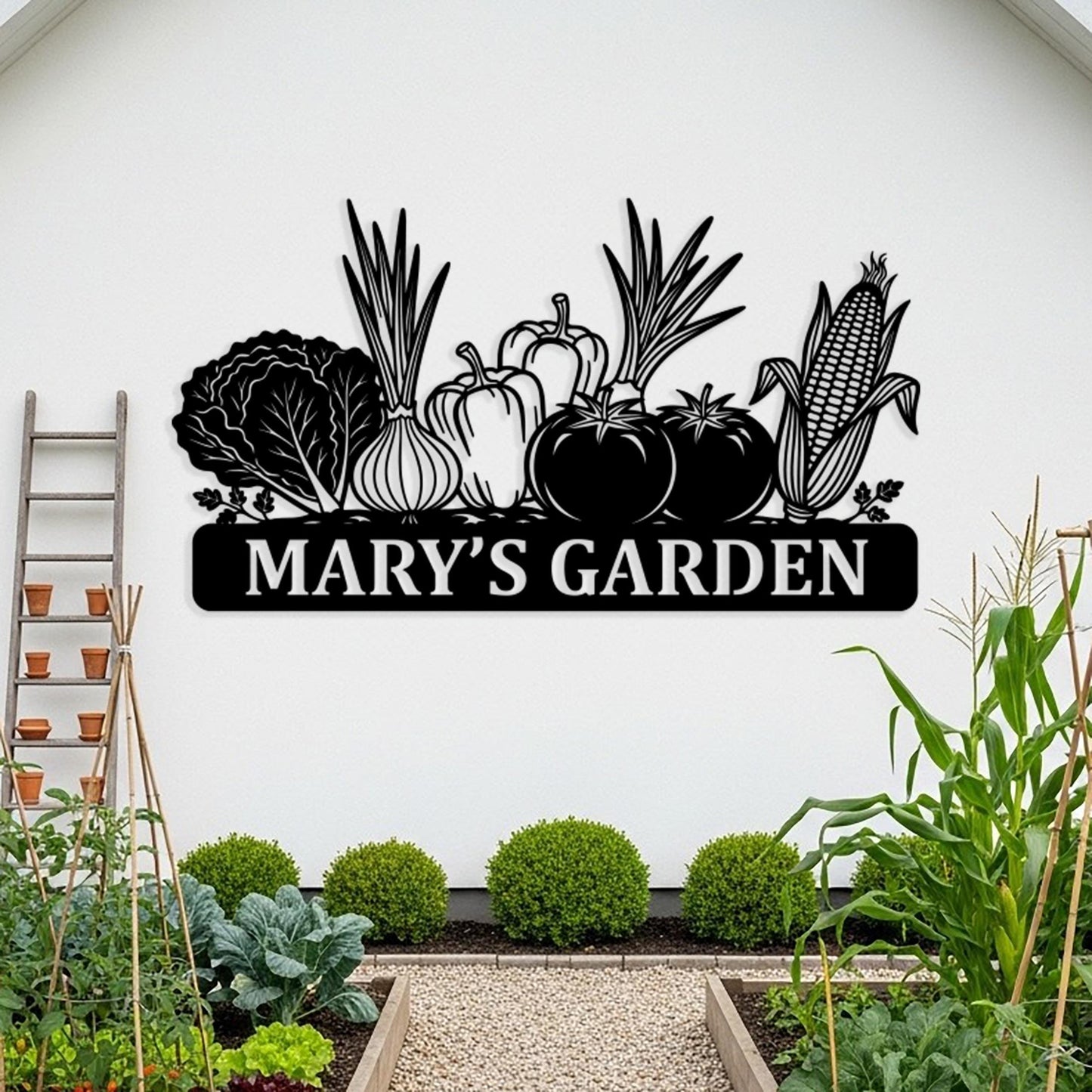 Custom Vegetable Garden Metal Sign, Personalized Outdoor Garden Wall Decor, Garden Shed Fence Sign, Cute Farmhouse Gift for Gardeners