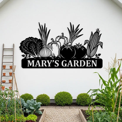 Custom Vegetable Garden Metal Sign, Personalized Outdoor Garden Wall Decor, Garden Shed Fence Sign, Cute Farmhouse Gift for Gardeners