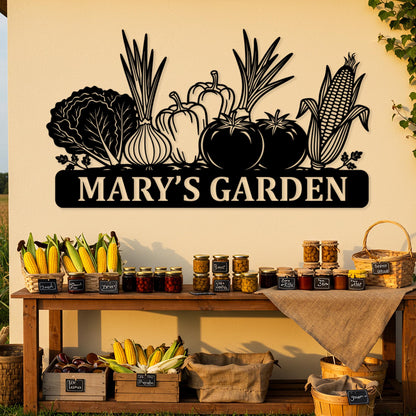Custom Vegetable Garden Metal Sign, Personalized Outdoor Garden Wall Decor, Garden Shed Fence Sign, Cute Farmhouse Gift for Gardeners