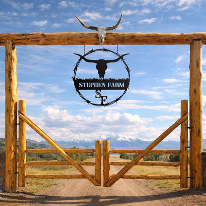 Custom Cattle Brand Metal Sign, Personalized Ranch Name Wall Art, Livestock Farm Decor, Rustic Father's Day Gift