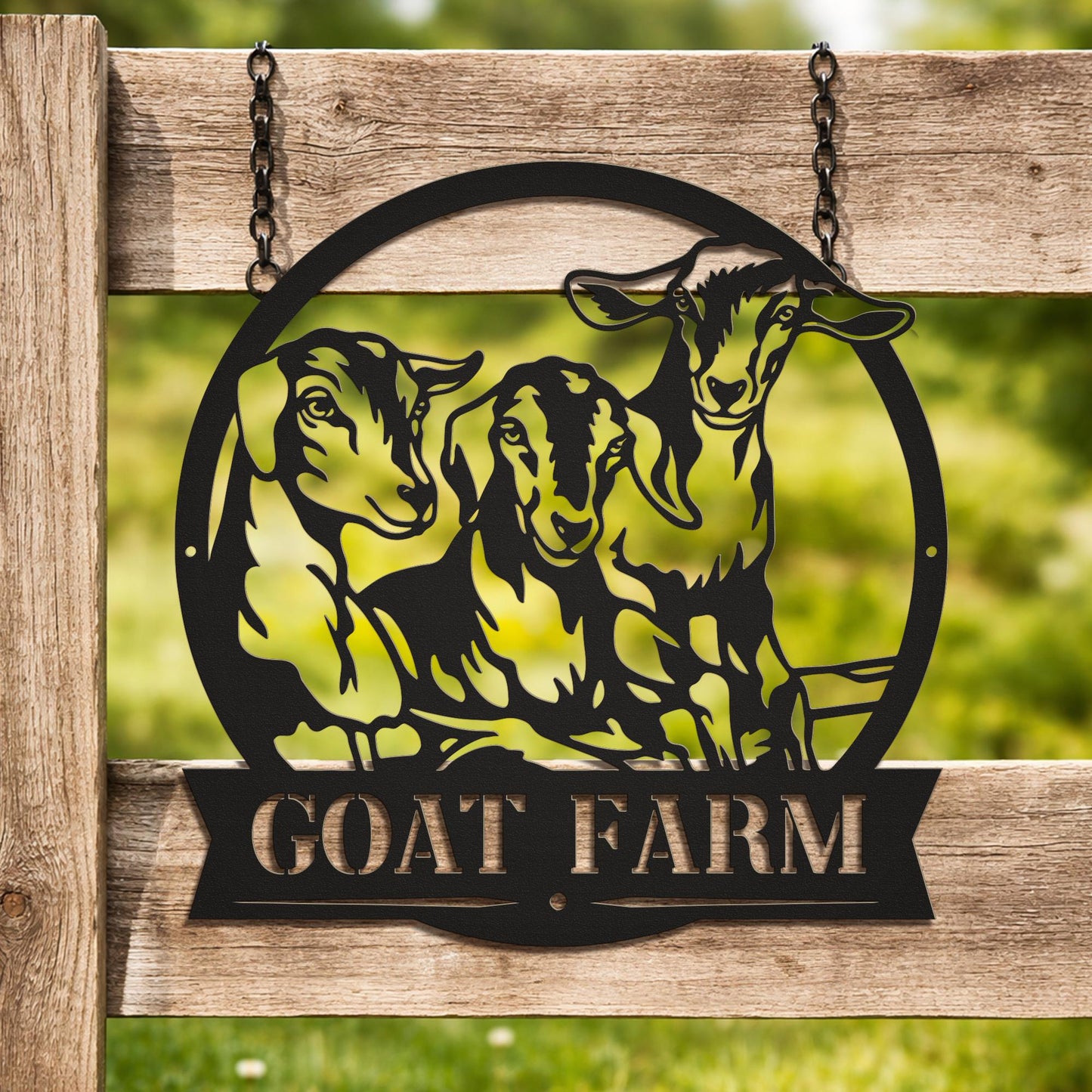 Custom Goat Farm Metal Sign, Personalized Ranch Name Wall Art, Rustic Farmhouse Barn Decor, Livestock Lover Gift
