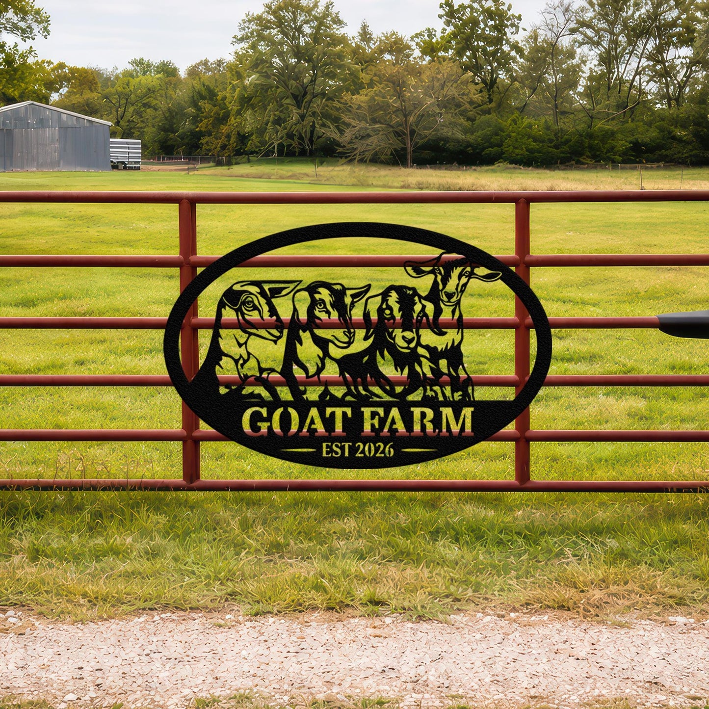 Custom Goat Farm Metal Sign, Personalized Ranch Name Outdoor Decor, Rustic Farmhouse Barn Yard Sign, Livestock Gift