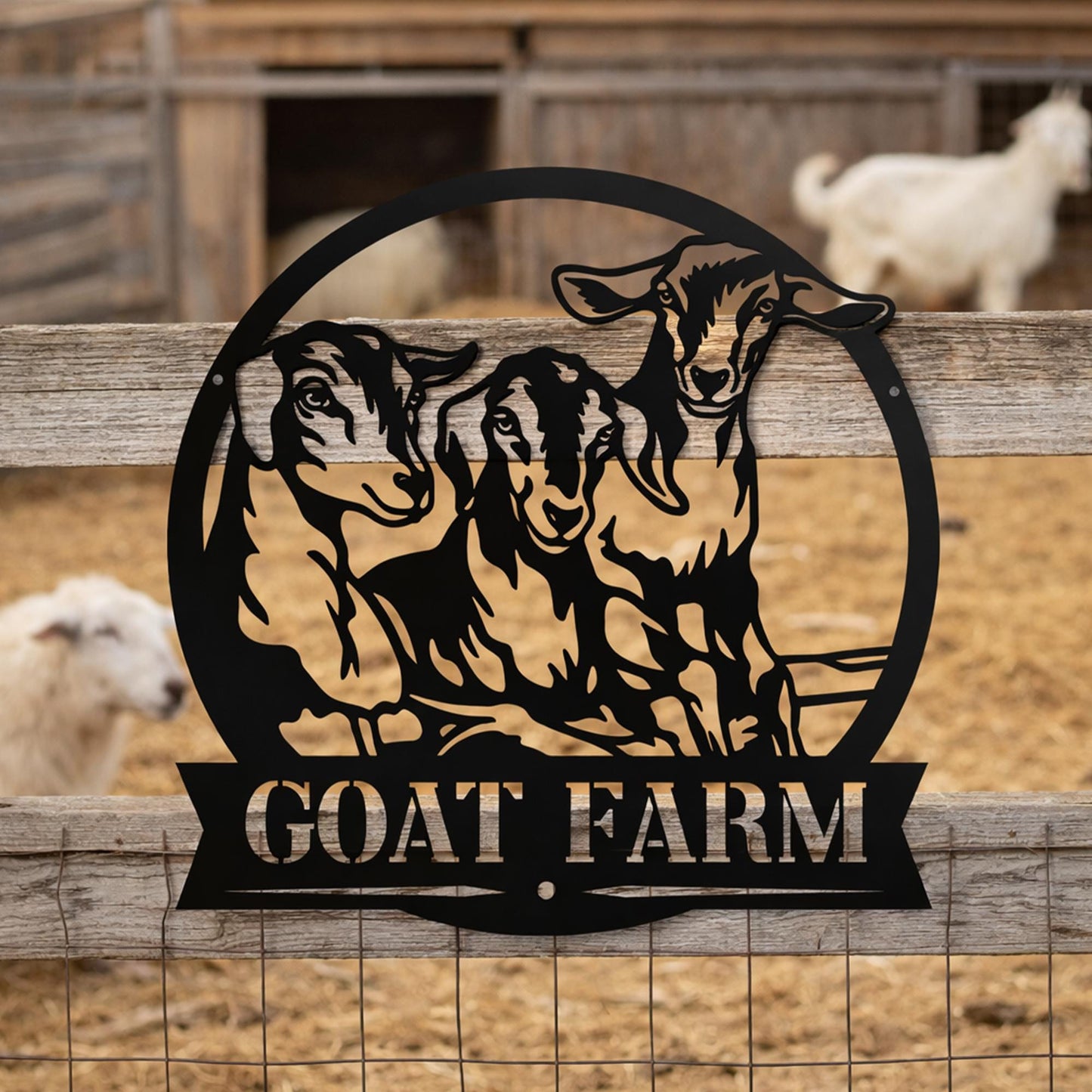 Custom Goat Farm Metal Sign, Personalized Ranch Name Wall Art, Rustic Farmhouse Barn Decor, Livestock Lover Gift