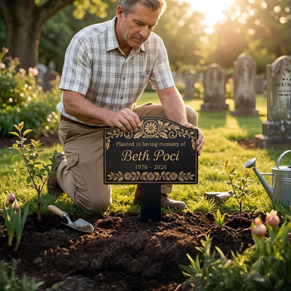 Custom Tree Memorial Garden Stake: Personalized Tree Grave Marker