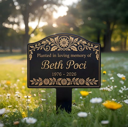 Custom Tree Memorial Garden Stake: Personalized Tree Grave Marker