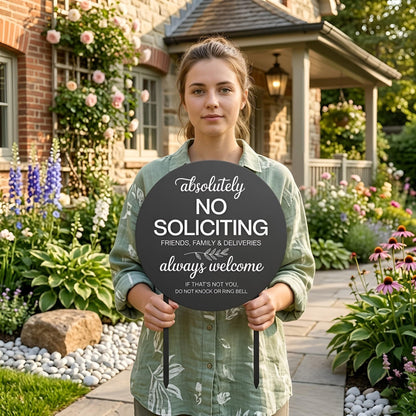 No Soliciting Doorbell Sign:  Door sign No solicitors, No Knock doorbell sign