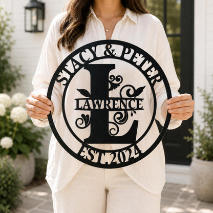 Custom Family Name Wall Decor, Personalized Last Name Metal Sign, Color Options