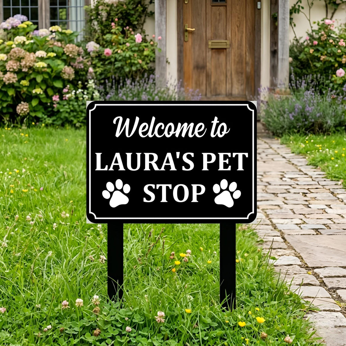 Personalized Metal Yard Sign with Stake, Customizable Lawn Marker for Home, Business, Text, Logo, Shape, Custom Metal Sign, Home Decor