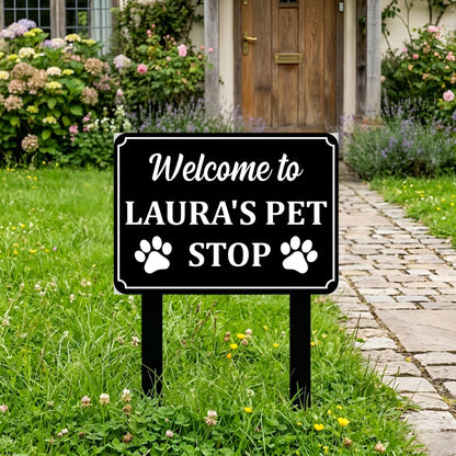 Personalized Metal Yard Sign with Stake, Customizable Lawn Marker for Home, Business, Text, Logo, Shape, Custom Metal Sign, Home Decor