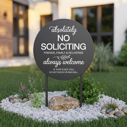 No Soliciting Doorbell Sign:  Door sign No solicitors, No Knock doorbell sign