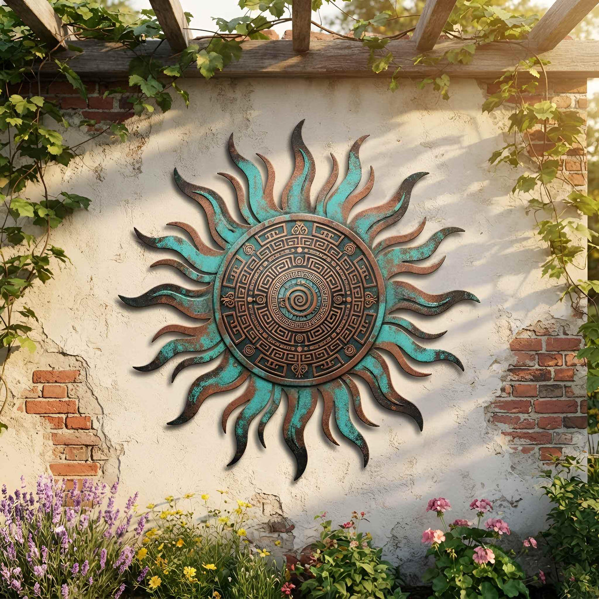Coastal Sun Metal Wall Art, Outdoor Garden Decor, Rustic Sun Metal Decor, Nautical Decor, Backyard Patio Decor,Housewarming Gift