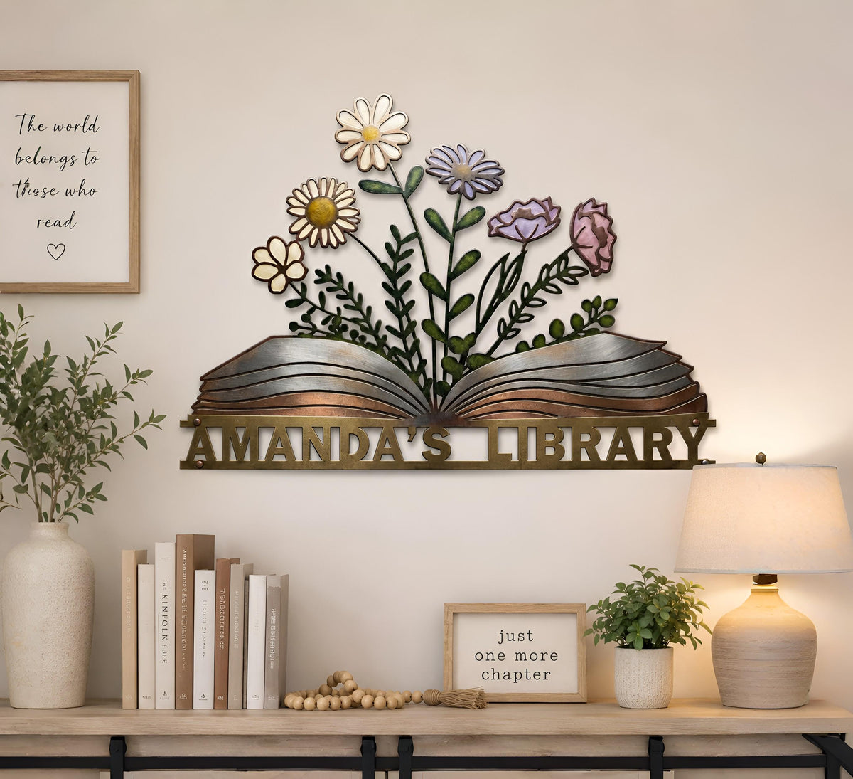 Personalized Library Metal Sign, Custom Book Nook Sign,Reading Room Sign Decor, Book Metal Wall Art, Book Club Decor,Bookshelf Sign